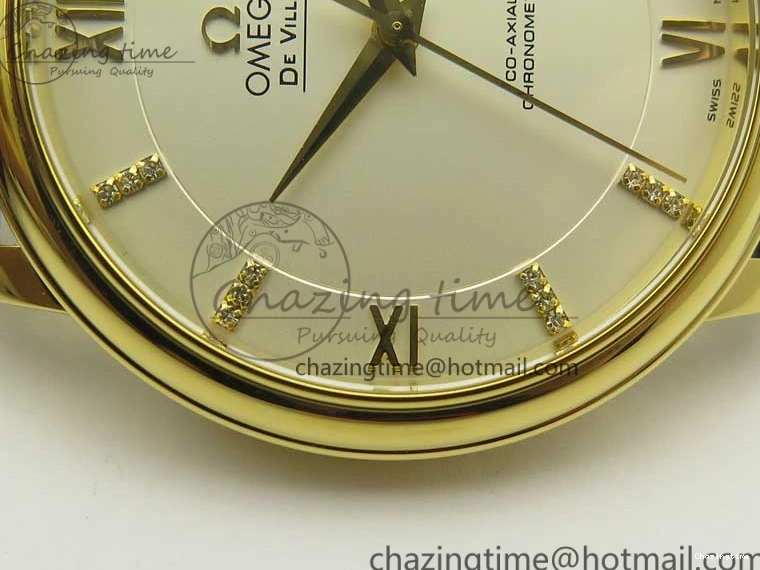 0419 De Ville YG MKF 1:1 Best Edition Silver Dial Diamonds Markers on Black Leather Strap MIYOTA 9015 V Flexible 8046